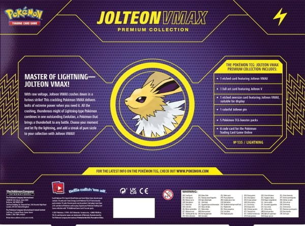 pokemon jolteon vmax premium collection back