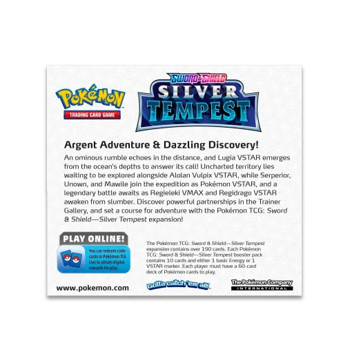 Pokémon Silver Tempest Booster Box Back
