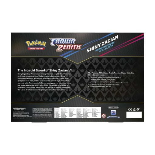 pokemon trading card game swsh125 crown zenith premium figure collection shiny zacian back