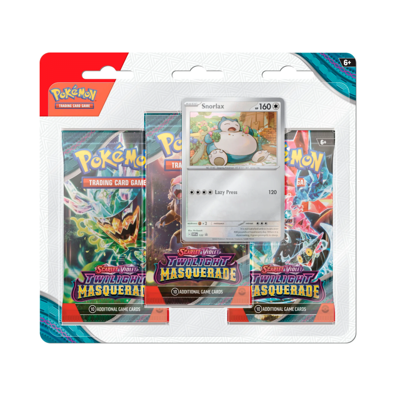 Buy Pokémon Twilight Masquerade 3 Pack Blister Snorlax HiroCards